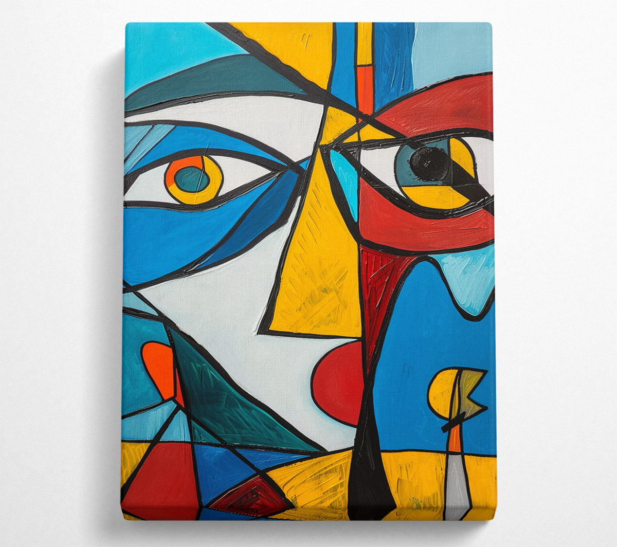 Abstract Transforming Face Portrait Blue and Red cheapest