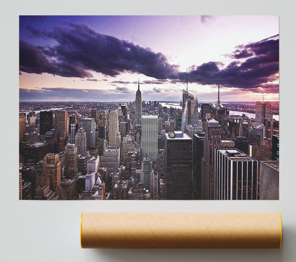 Aerial View Of New York City At Dusk