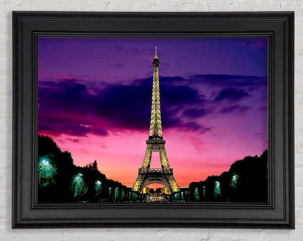 Eiffel Tower At Night Paris France