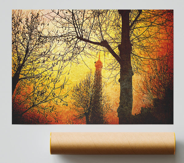 Eiffel Tower Through The Golden Trees