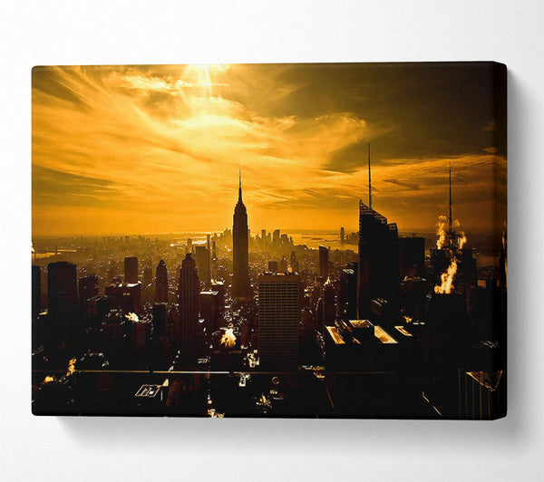 Empire State Building New York City Golden Sunset