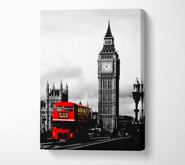 London Big Ben Red Bus B n W