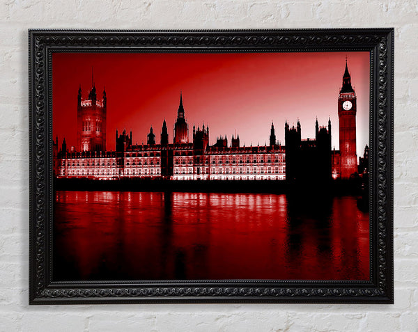 London Houses Of Parliament Red