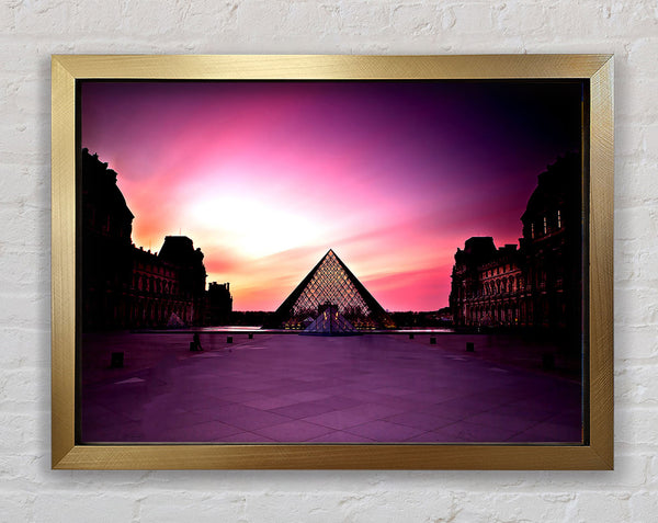 Louvre Museum At Sunset