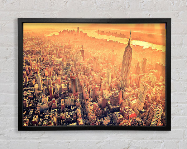 New York City Aerial View Retro