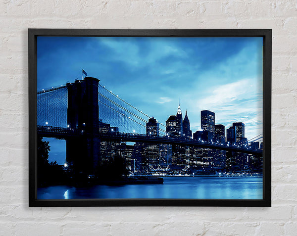 New York City Brooklyn Bridge Blue