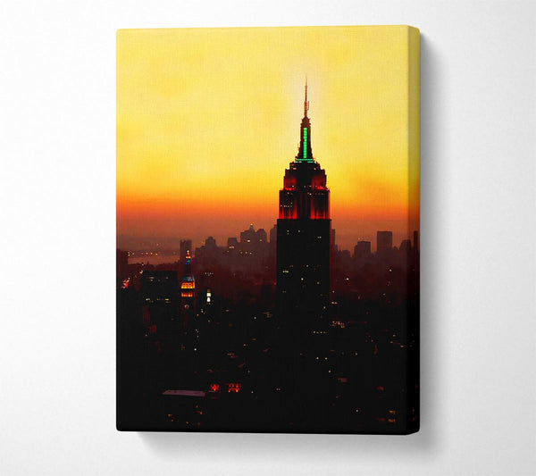 New York City Empire State Building Orange Glow