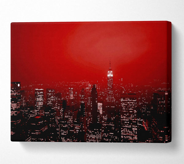 New York City Empire State Building Red