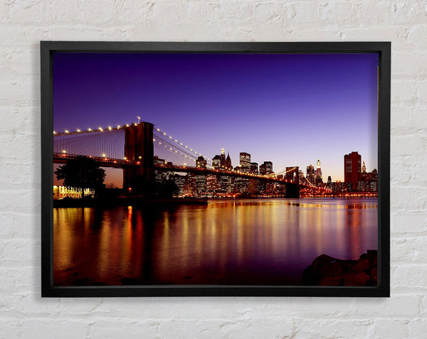 New York City Reflections Of Brooklyn Bridge