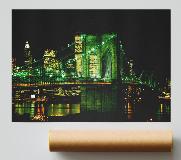 Nyc Brooklyn Bridge Green Hue