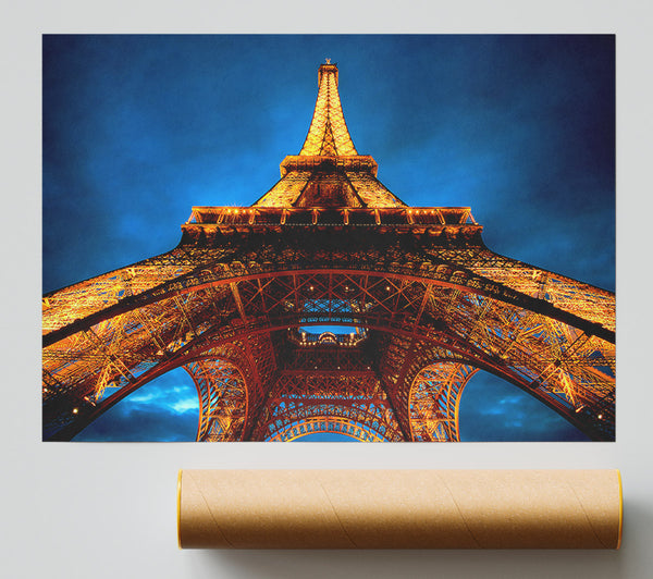 Paris At Night Eiffel Tower View From Below