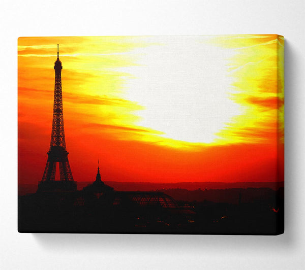 Paris Eiffel Tower Sun Blaze