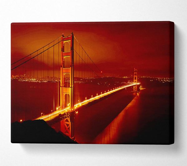 San Francisco Golden Gate Bridge Red Glow