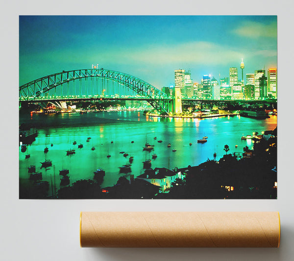 Sydney Harbour Bridge Green Glow