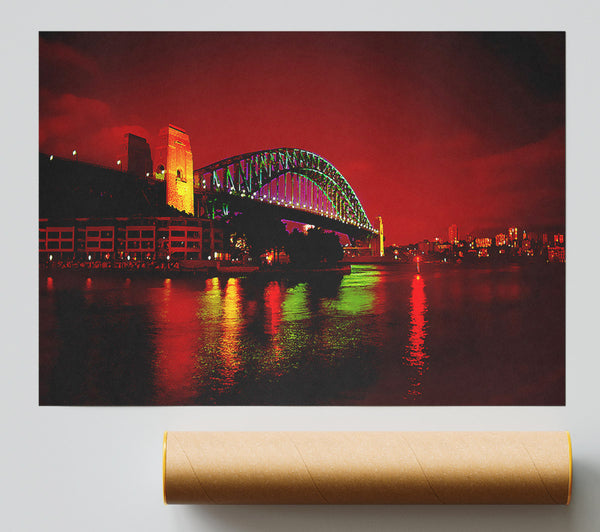 Sydney Harbour Bridge Red Glow