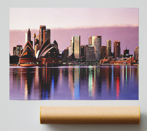 Sydney Harbour Opera House Stunning Pink Reflections