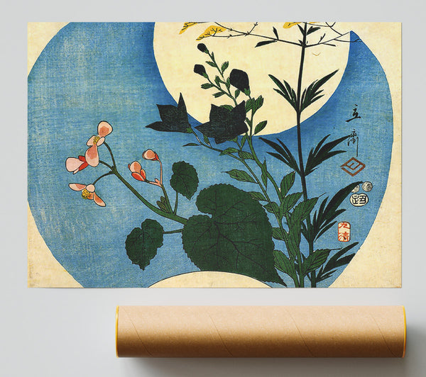 Hiroshige Autumn Flowers With Full Moon