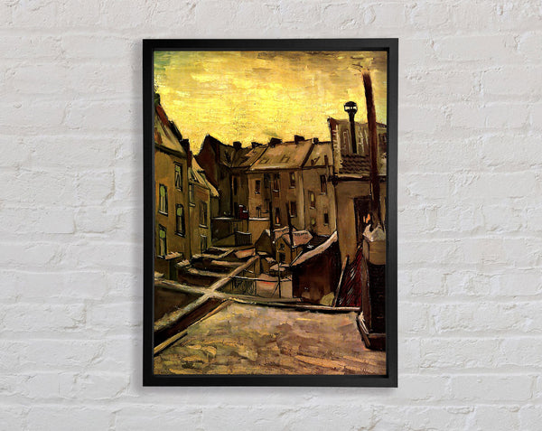 Van Gogh Backyards Of Old Houses In Antwerp In The Snow