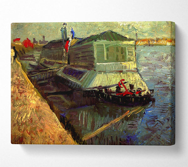 Van Gogh Bathing Float On The Seine At Asniere