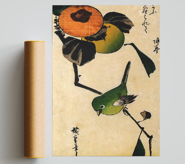 Hiroshige Bird On A Persimmon Tree