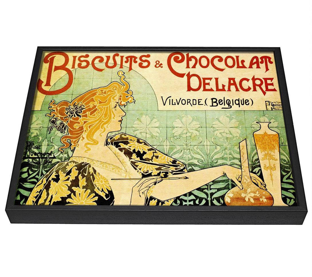 A picture of a Biscuits And Chocolat Delacre framed canvas print sold by Wallart-Direct.co.uk