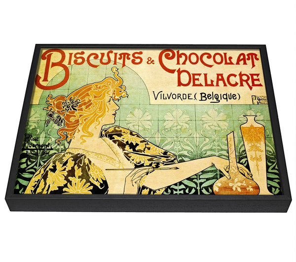 A picture of a Biscuits And Chocolat Delacre framed canvas print sold by Wallart-Direct.co.uk