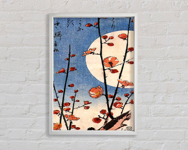 Hiroshige Blooming Plum Tree With Full Moon