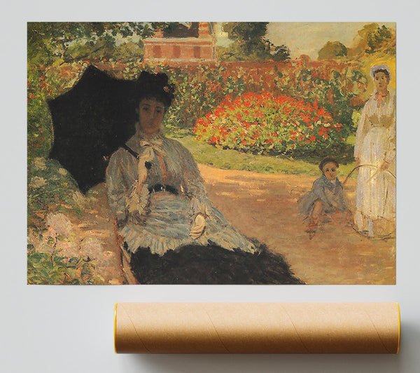 Monet Camille In The Garden With Jean And His Nanny