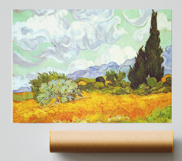 Van Gogh Cornfield With Cyprusses