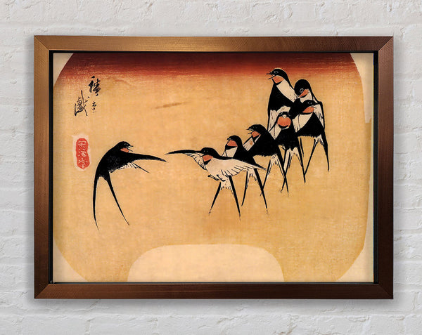 Hiroshige Dancing Swallows