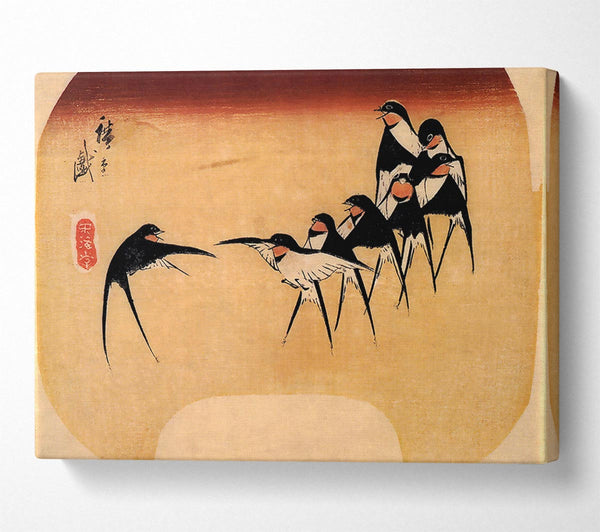 Hiroshige Dancing Swallows