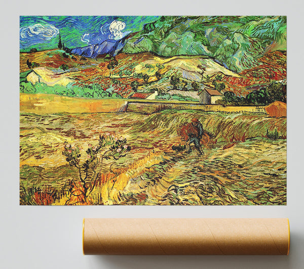 Van Gogh Enclosed Wheat Field With Peasant