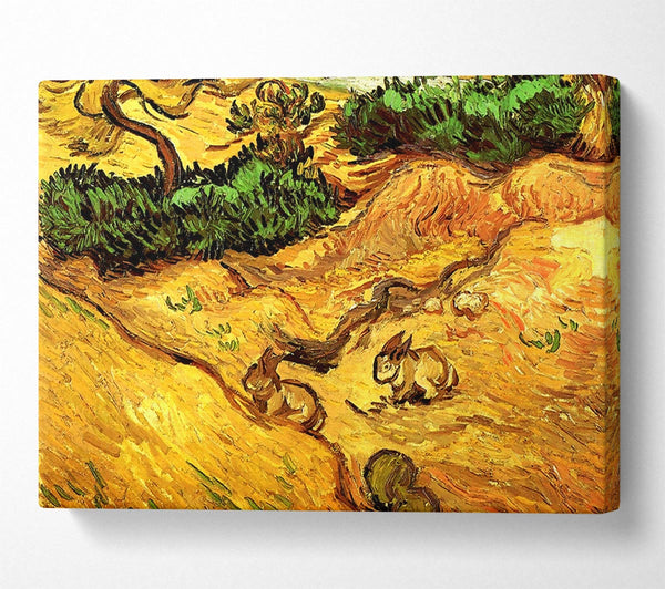 Van Gogh Field With Two Rabbits