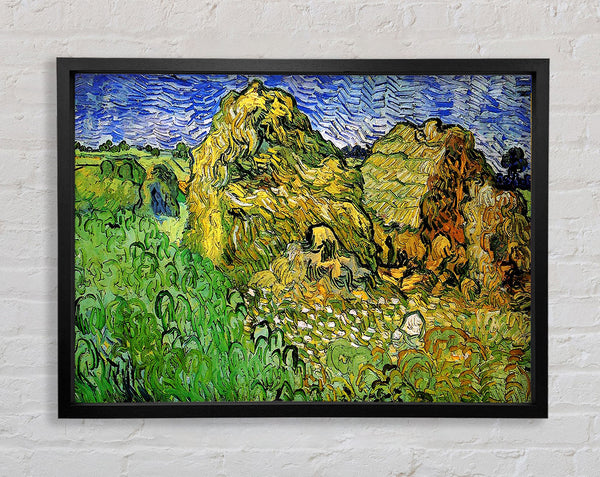 Van Gogh Field With Wheat Stacks