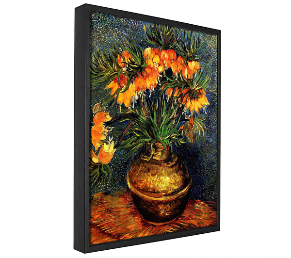 A picture of a Van Gogh Fritillaries In A Copper Vase framed canvas print sold by Wallart-Direct.co.uk