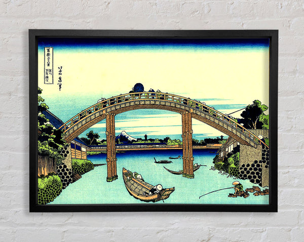 Hokusai Fuji Seen Through The Mannen Bridge