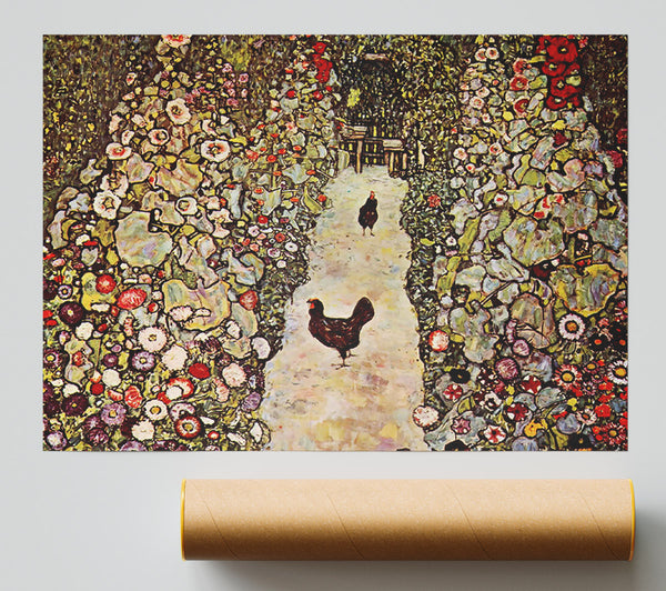 Klimt Garden Path With Chickens