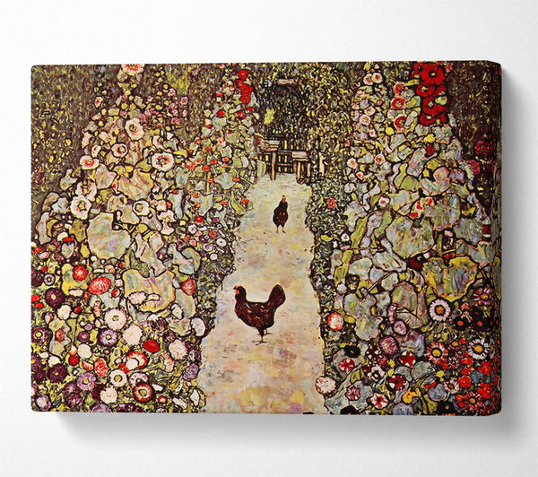 Klimt Garden Path With Chickens