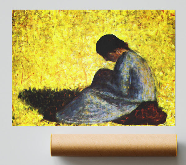 Seurat Girl Seated On The Lawn