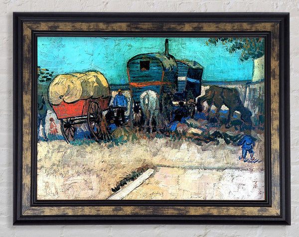 Van Gogh Gypsy Camp With Horse Carriage