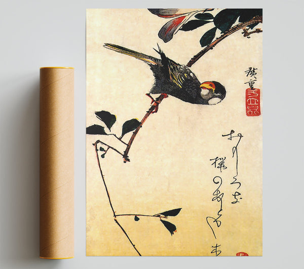 Hiroshige Java Sparrow And Magnolia