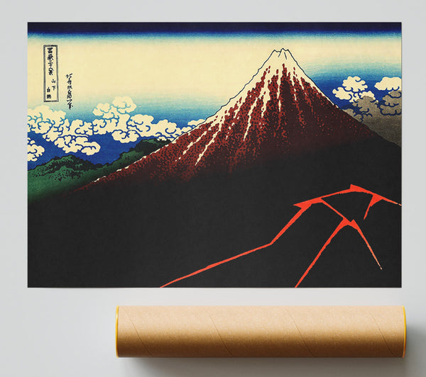 Hokusai Lightning Below The Summit