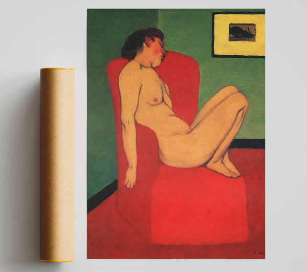 Felix Vallotton Nude In A Red Armchair