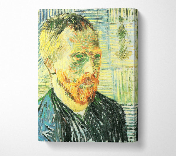 Van Gogh Self Portrait With Background Of Japanese Woodblock