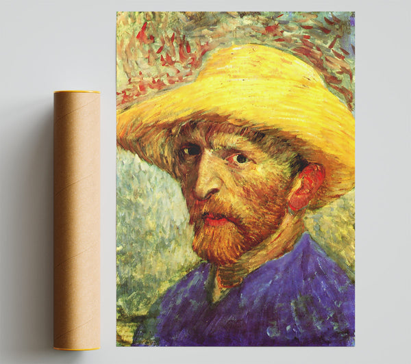 Van Gogh Self Portrait With Straw Hat 3