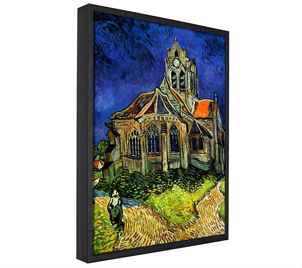 A picture of a Van Gogh The Church At Auvers framed canvas print sold by Wallart-Direct.co.uk