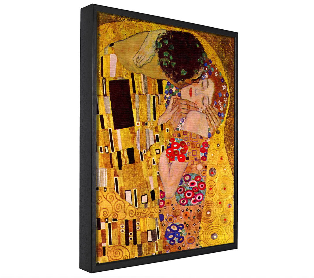 A picture of a Klimt The Kiss Close framed canvas print sold by Wallart-Direct.co.uk