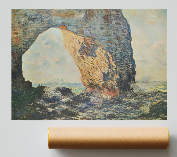 Monet The Rocky Cliffs Of Etretat La Porte Man 1