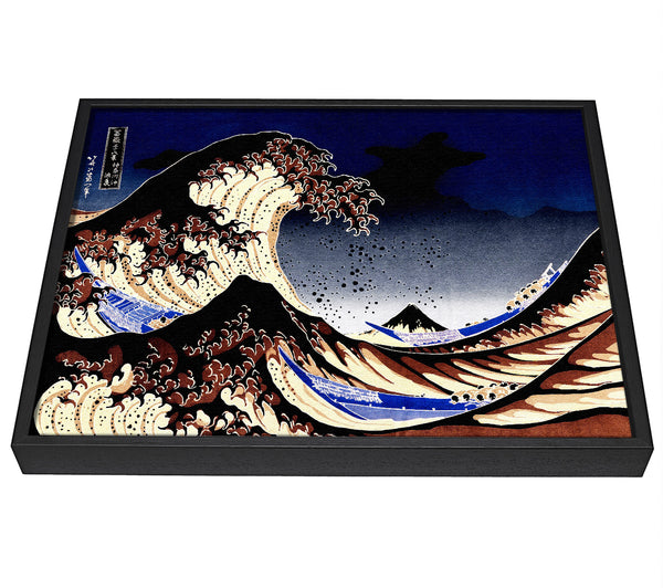 A picture of a Hokusai The Wave framed canvas print sold by Wallart-Direct.co.uk