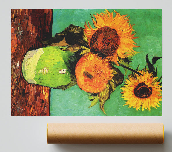 Van Gogh Three Sunflowers In A Vase